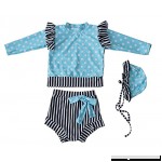Little Girls Long Sleeve Rash Guards Swimsuit Kids 3pcs Polka Dot Swimwear UV Sun Protection UPF 50+ Blue B078JJF1G1